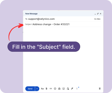 Screenshot showing subject line field